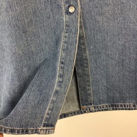 LEVI'S Light Wash Denim Midi Button Down Skirt 12 - Picture 4 of 9